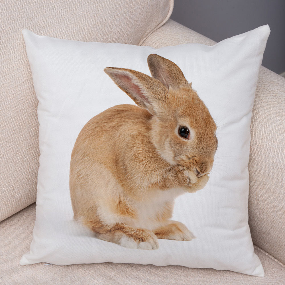 Bunny Bliss Linen Pillow Covers