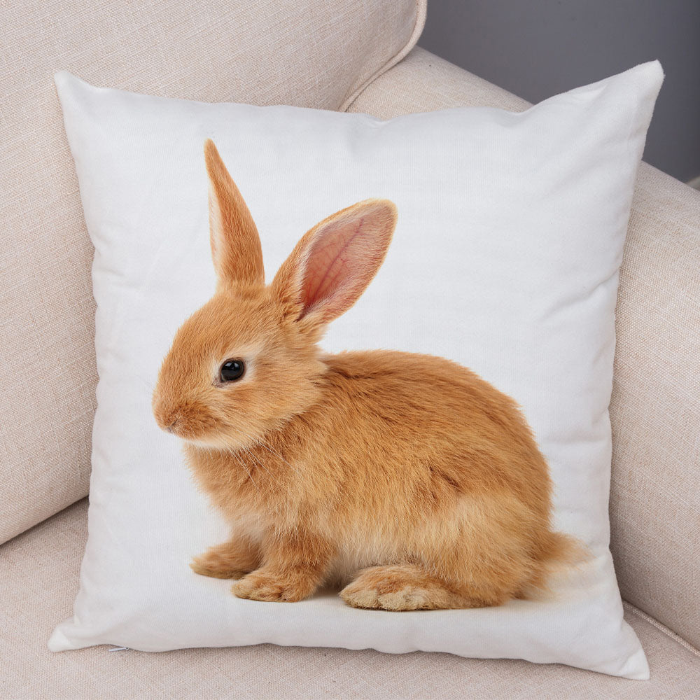 Bunny Bliss Linen Pillow Covers