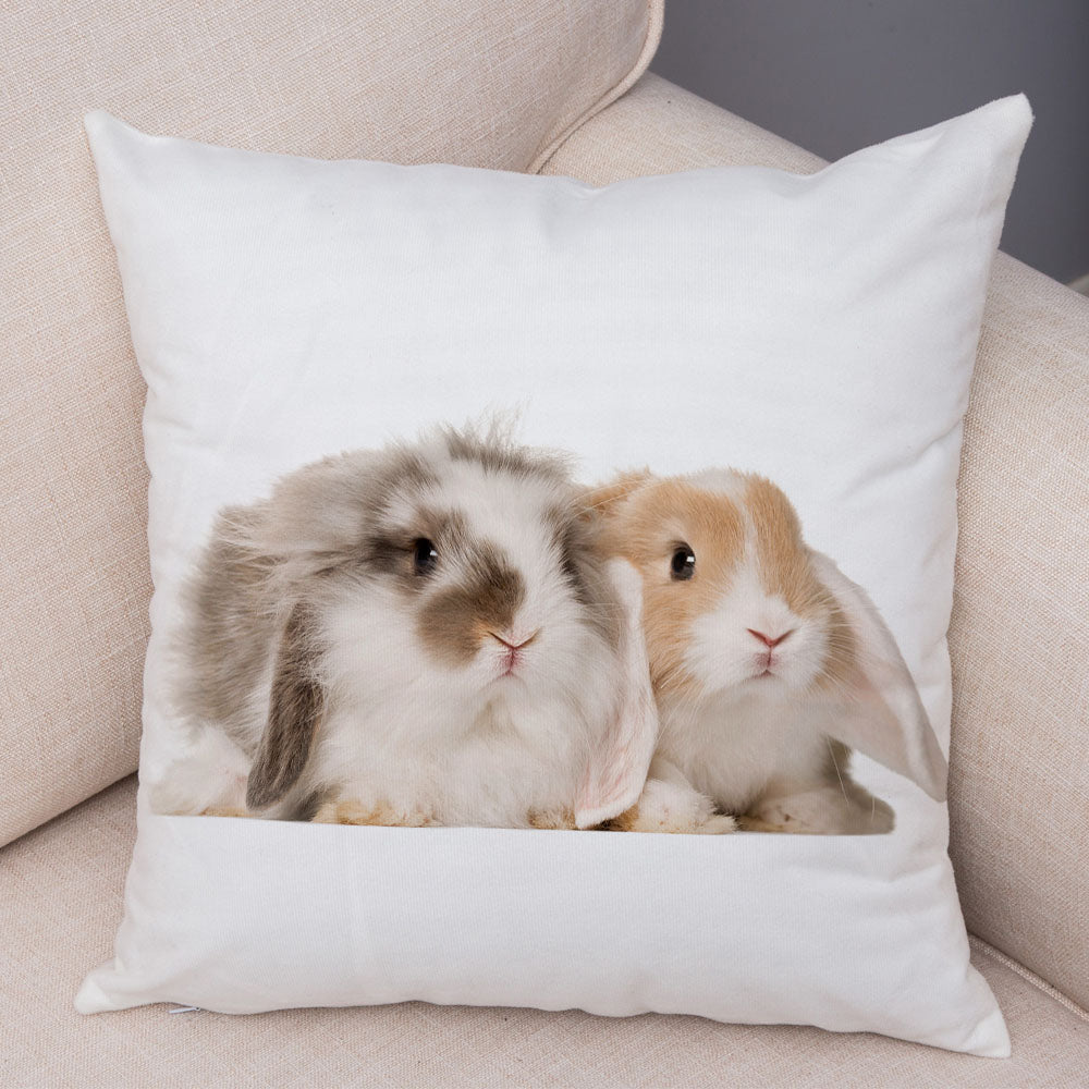 Bunny Bliss Linen Pillow Covers