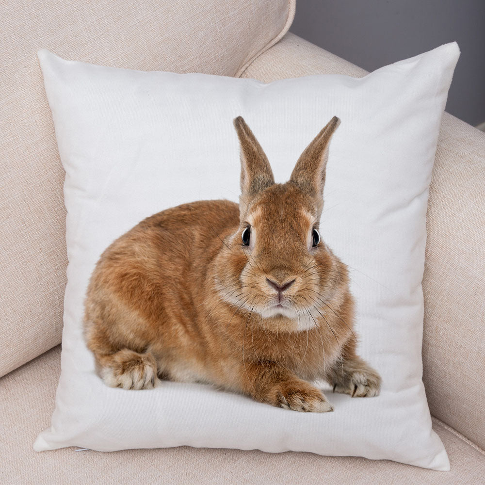Bunny Bliss Linen Pillow Covers