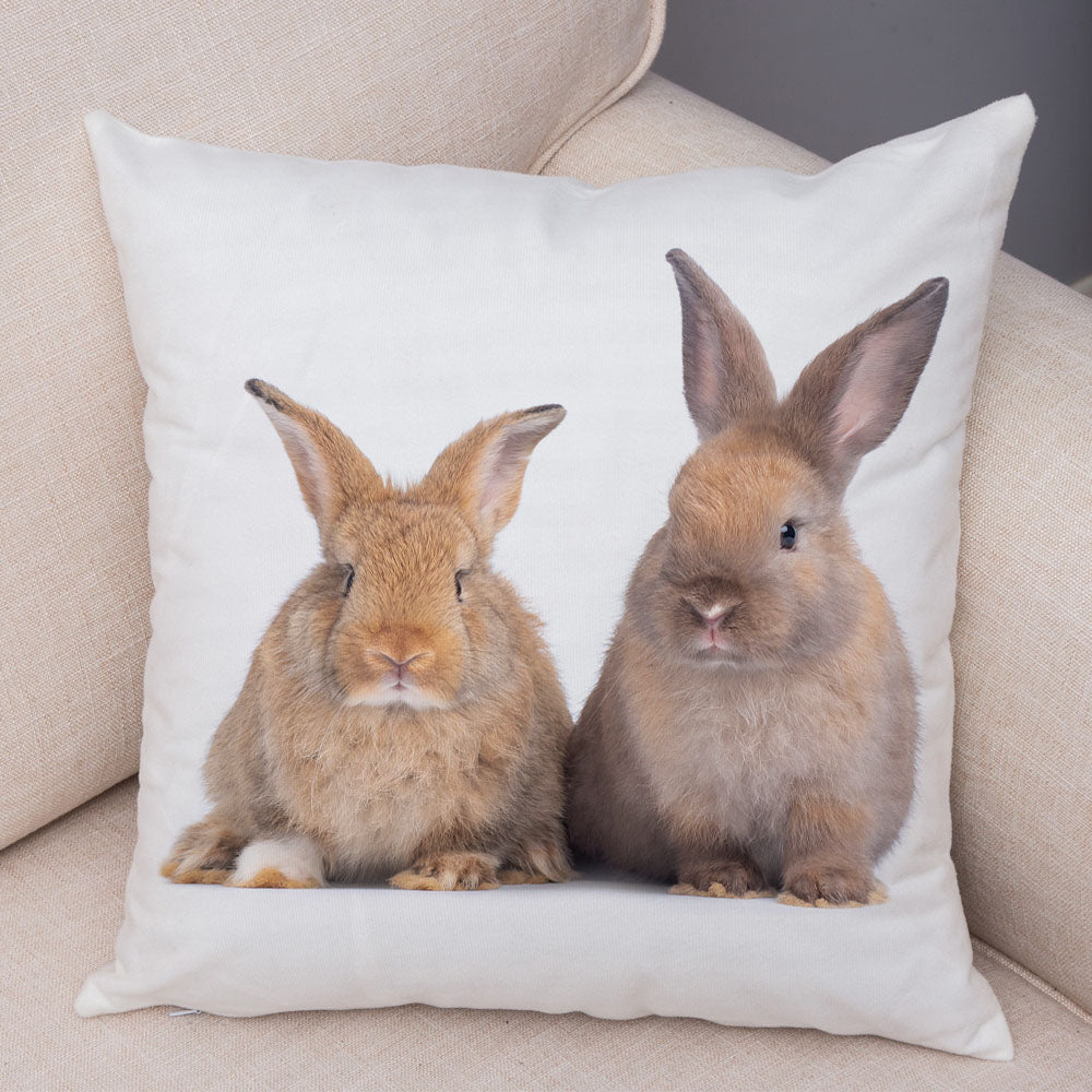 Bunny Bliss Linen Pillow Covers