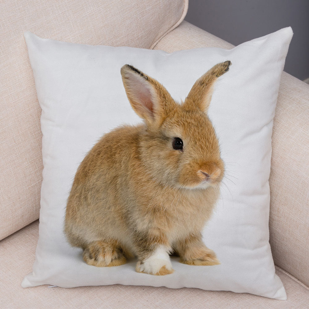 Bunny Bliss Linen Pillow Covers