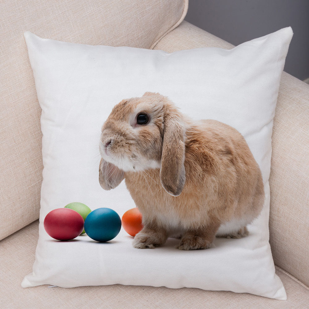Bunny Bliss Linen Pillow Covers