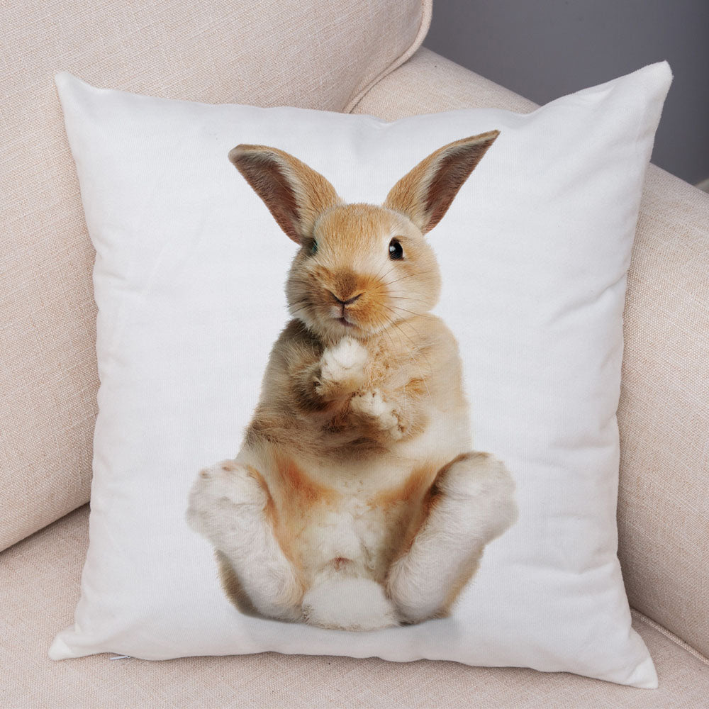 Bunny Bliss Linen Pillow Covers
