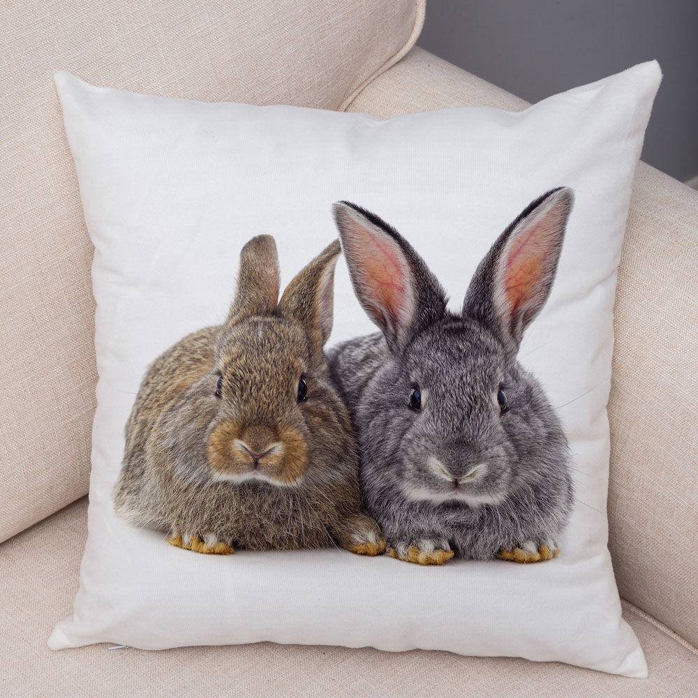 Bunny Bliss Linen Pillow Covers